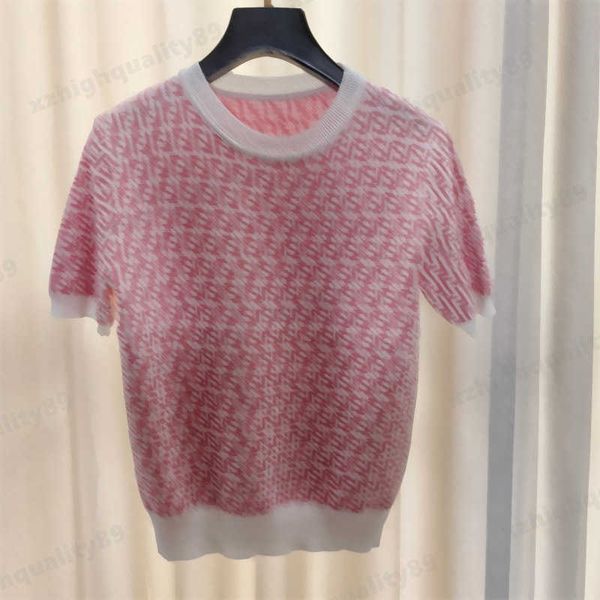 

short sleeves knit tshirts luxury women summer tees shirt fashion round neck splicing letter logo designers tshirt womems clothes outdoor ca, White