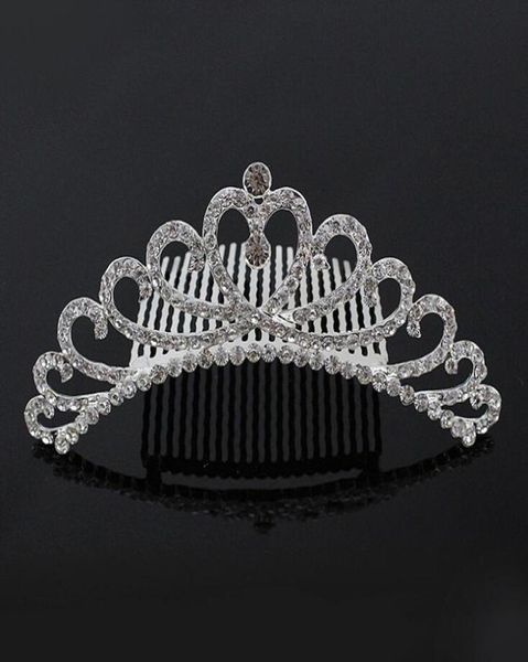 

gorgeous mini crystal rhinestone diamante bridal princess crown hair comb tiara party wedding women girl gift jewelry7279949, Silver