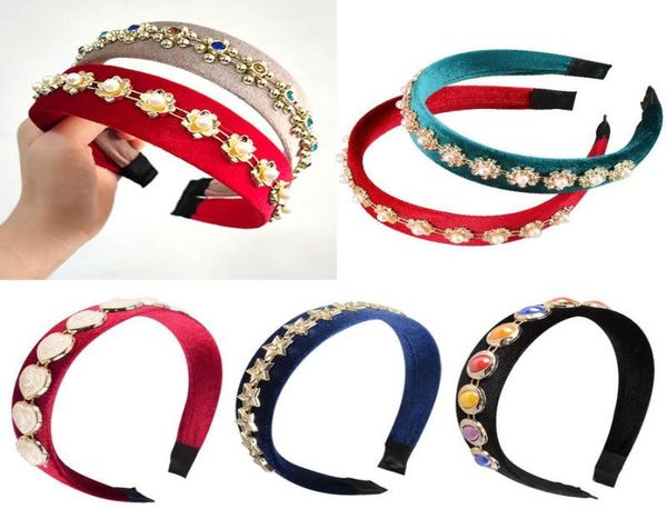 

ins diamond women hair sticks pearl velvet women headbands vintage girls designer headbands hair accessories for women head bands6666743, Silver