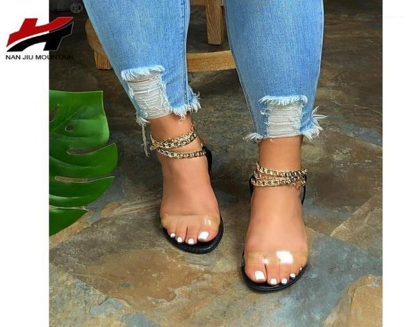 

nan jiu mountain 2021 women039s flat sandals summer open toe chain women039s shoes fashion outdoor beach shoes plus size 4313091752, Black