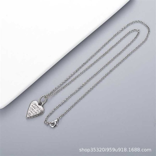 

50% off designer jewelry bracelet necklace ring xiao same antique white copper love pendant straight, Silver