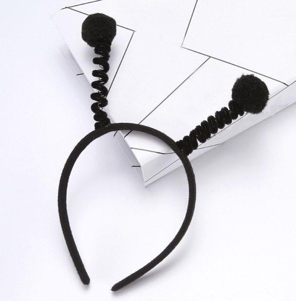

hair accessories boy girl kids cute bee ladybird alien antenna headband adorable plush ball hoop halloween birthday party gift18285790, Slivery;white