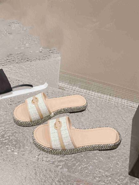 

slippers fashion designer sandals ccity women channel summer slides leisure flat slippers xt05, Black