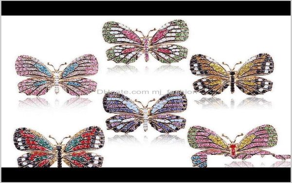 

pins brooches jewelryfashion butterfly sier tone exquisite big diamante jewelry brooch large crystal ps0676 drop deliv9954956, Gray