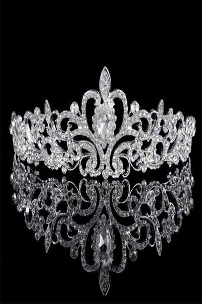 

hair clips barrettes vintage handmade silver color gliter rhinestone tiara crown princess alloy comb birthday women wedding acce7552676, Golden;silver