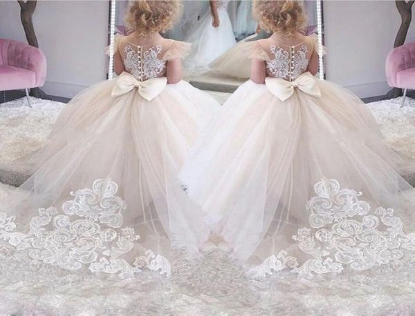 

vestido de fiesta girl dress lace tulle bows children039s first communion wedding dress princess ball gown party dress6269445, White;blue