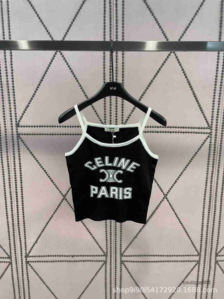 

ce family's 23 summer new letter printing two color strap tank can fit and slim up when wearing single or layered inside, White