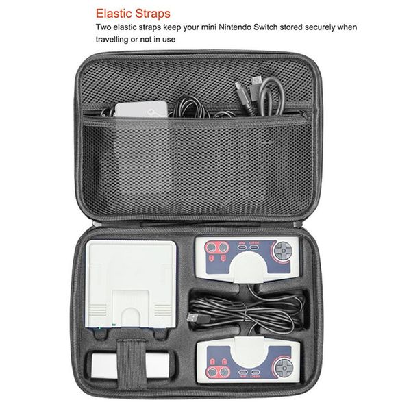 

organizer game console storage bag for pc engine mini retro game machine protective hard case large capacity controller adapter cable bag