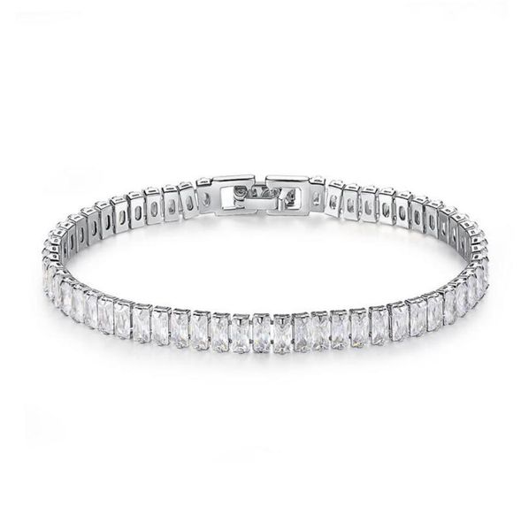

stunning new arrival unique luxury jewelry 18k white gold fill full princess cut white z cz diamond gemstones women bracelet g1859460, Golden;silver