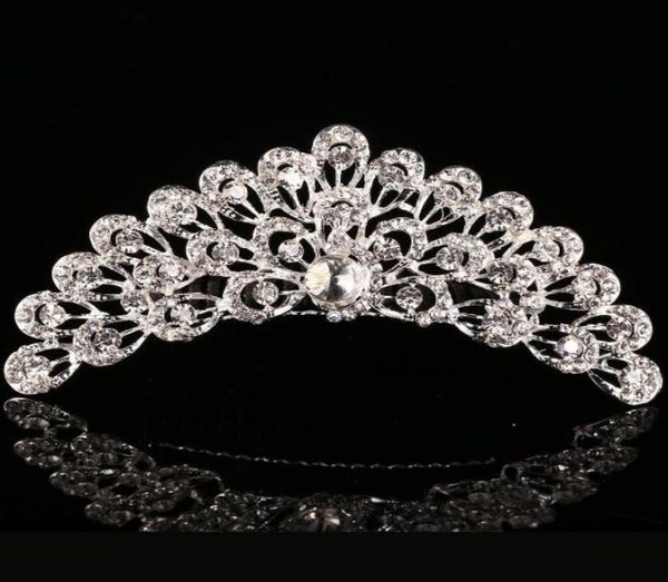 

rhinestone wedding party bridal hair crown women prom party crystal crowns tiaras hair combs hairclips hair accessories jewelry 166161885, Silver