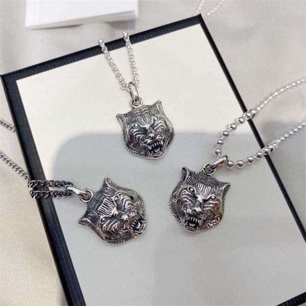 

new 2023 designer jewelry bracelet necklace ring 925 sterling domineering head men's pendant clavicle chain, Silver