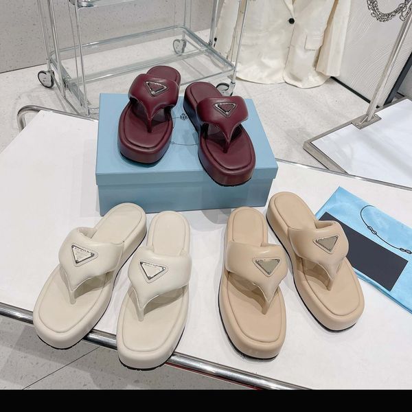 

designer sandal nappa leather crisscross platform sandals women quilted slipper beach women shoes white black flat summer slippers outdoor i