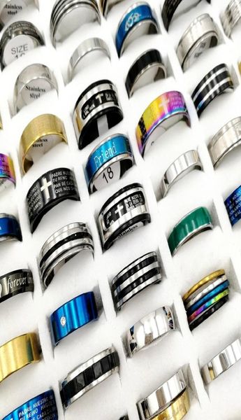 

fashion 50pcslot stainless steel band ring titanium crystal rhinestone finger rings size 6 to 11 wedding gift jewelry fit women a4015920, Silver