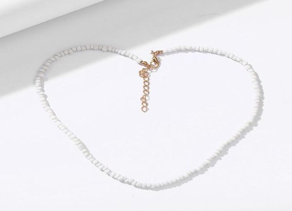 

chokers simple white natural stone beads chain necklaces for women female short beaded clavicle chains choker necklace jewelry ket1056138, Golden;silver