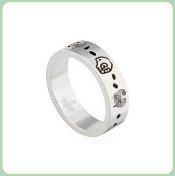 

designer jewelry bracelet necklace accessories skull bent head trend personalized men women's same type couple ring, Silver