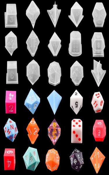 

tools 7 shapes fillet square triangle dice mold dice digital game silicone mould crystal epoxy mirror number letter resin moulds8828982, Black