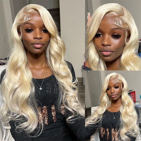 

body wave 613 13x6 hd lace frontal wig brazilian glueless preplucked 30 38 inch 13x4 blonde lace front wigs for women human hair, Black;brown