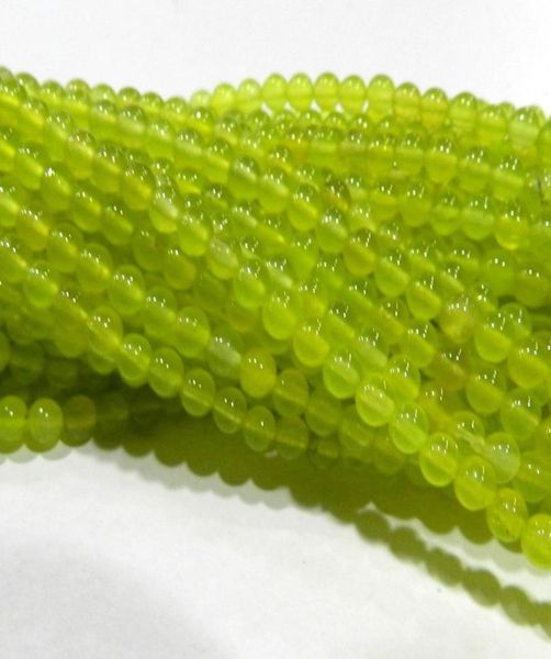 

4mm green peridot gemstone round loose beads 15quot012349286171, Green;white