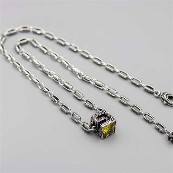 

new 2023 designer jewelry bracelet necklace ring qi hollow out square pendant carved pattern diamond inlaid personality, Silver