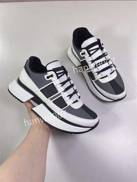 

mens designer shoes lace low high sneakers casual womens shoe sports breathable flexible soft comfortable real leather woman trainers, Black