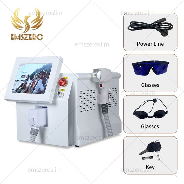 

platinum rf equipment hair removal machine 2000w diode laser cooling head 3 waves 808 755 1064nm women painless face body epilator cold lase, Black