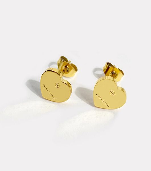 

charm women039s earrings designer heart stud earrings titanium steel engraved g letter fashion luxury brand jewelr5436405, Golden