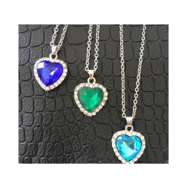 

zircon peach heart titanic ocean heart necklace short chain of the necklace efw5k os1hy4751235, Silver