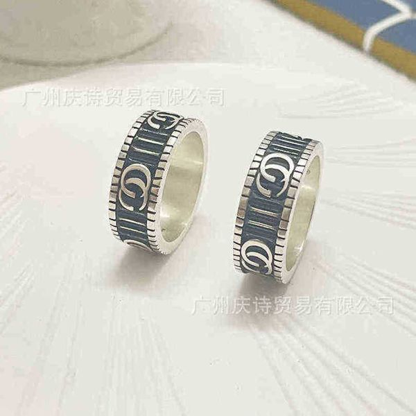 

50% off designer jewelry bracelet necklace ring accessories old stripe vertical stripe ins hip hop couple pair ring, Silver