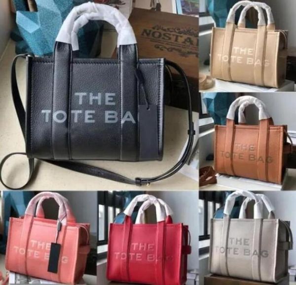 

the leather tote bag marc womens handbag debossed signature branding totes bags shoulder crossbody colorblock bags canvas large pu1211021, Black;red