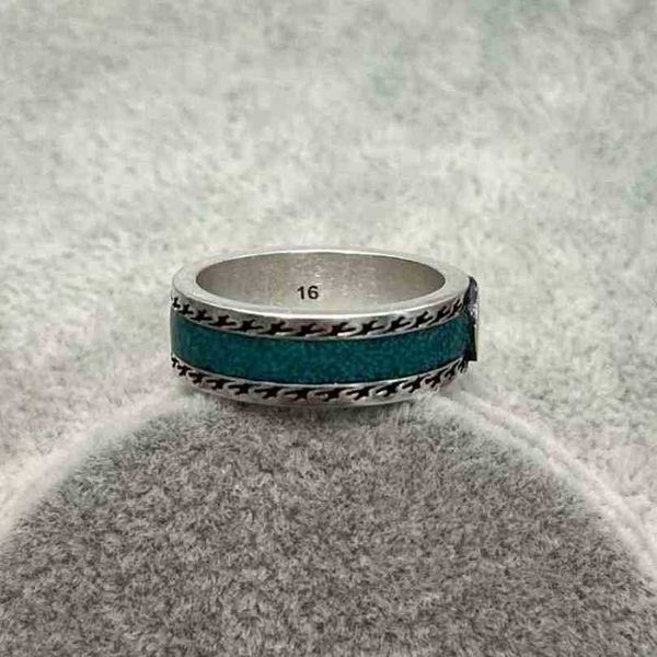 

50% off designer jewelry bracelet necklace ring enamel interlocking ring men's women's woven piping decorated with green silvernew, Silver