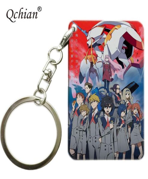 

anime darling in the franxx print keychain for men women gift darling in the franxx key chains holder ring decorative pendants8137616, Silver