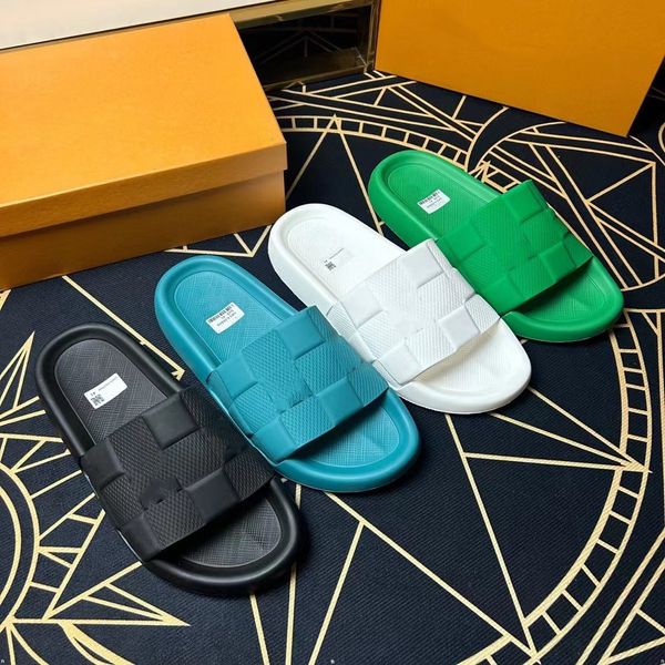 

9model feslishoet luxurious designer men slippers thick bottom fashion style platform bathroom slides nonslip trend designer shoes female fl, Black