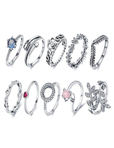 

cluster rings 925 sterling silver crown heart women fine jewelry gift flower pattern zircon got engaged banquet ring 20215258736, Golden;silver