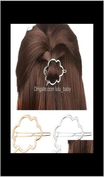 

fashion clouds pins clamp girls ladies geometric gold silver cut out metal hairpin clip g9j2v clips barrettes yt3gb4774784, Golden;silver