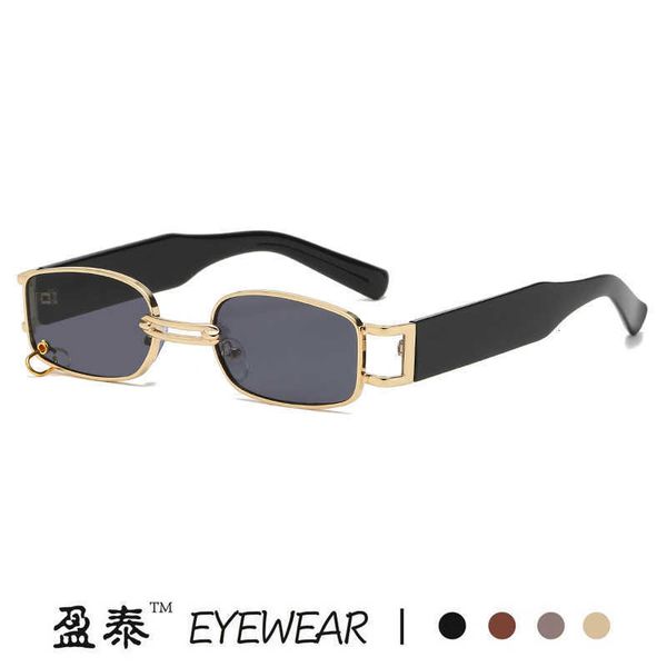 

sunglasses luxury fashion outdoor designer summer new gm same small frame metal square trend personalized men's and women's ring b, White;black