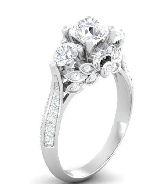 

whole women fashion jewelry 925 sterling silver three stone princess cut white z cz diamond gemstones engagement band ring5133593