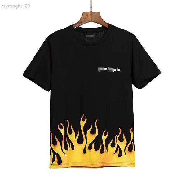 

22ss designer t shirt of luxury brand palm angels pa clothing spray letter short sleeve spring summer tide men and women tee qszd, White;black