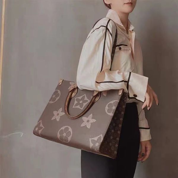 

designer bags women handbags embossed flower monograms onthego gm mm genuine leather handbag purse the tote bag shoulder cross body female b