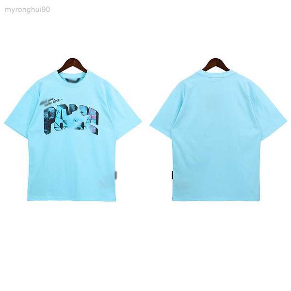 

22ss designer t shirt of luxury brand palm angels pa clothing spray letter short sleeve spring summer tide men and women tee x12r, White;black
