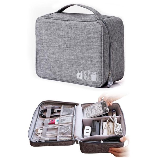 

organizer travel storage bag kit data cable u disk power bank electronic accessories digital gadget devices divider organizer containers