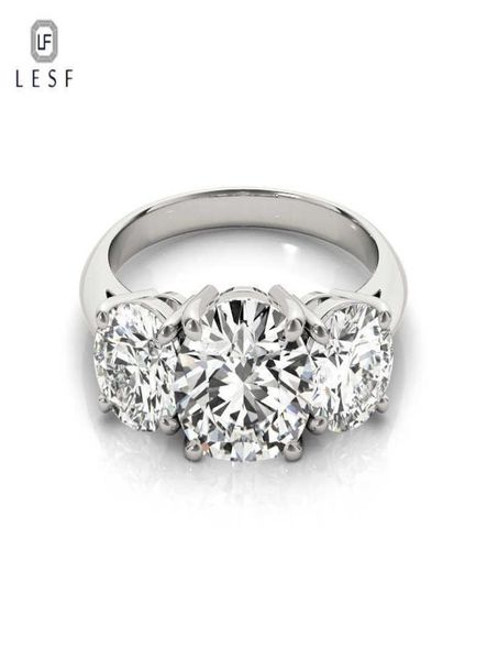 

lesf 925 sterling silver women039s ring 3 stones 2 carats round cut sona simulated diamond wedding engagement rings 2103309290089, Golden;silver