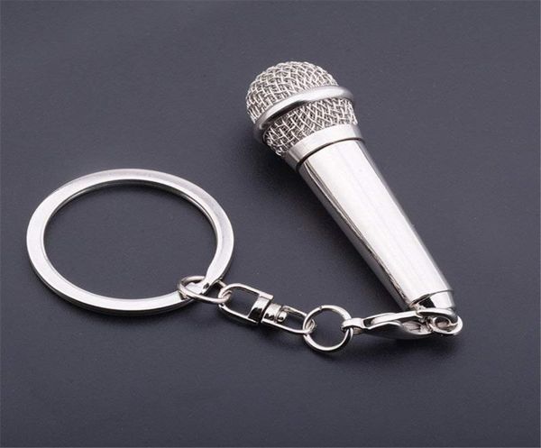 

kimter charm music microphone voice key rings metal singer rapper rock keyfobs women men purse bag pendant car gift keychains m1739713412, Slivery;golden