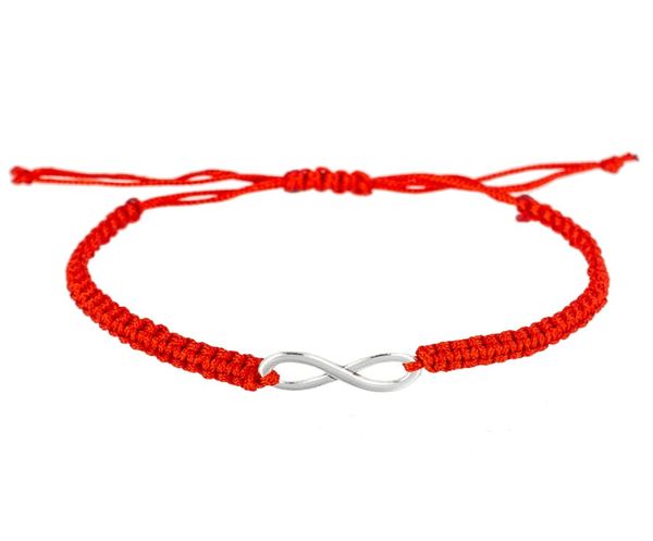 

20pcslot 8 infinity charm bracelets red black adjustable string handmade bracelet for women men kid thread amulet jewelry5093589, Golden;silver