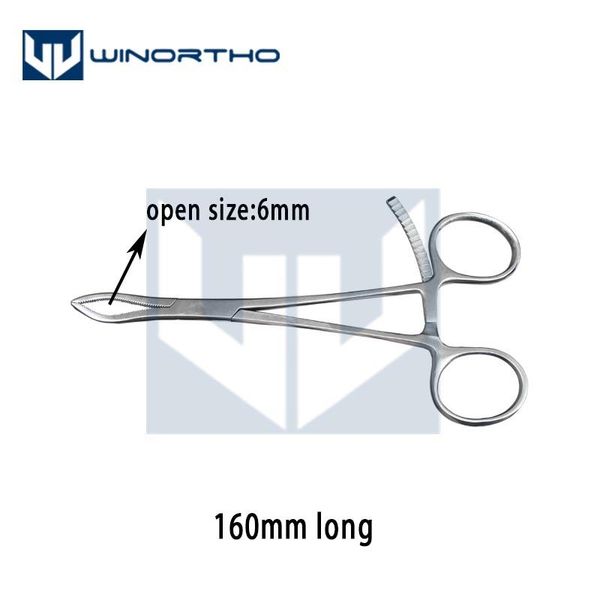 

tools small curved serrated reduction forceps small bones or small bone fragments bone holding forceps 160mm long