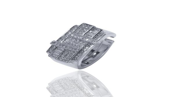 

new iced out gold silver cross square rhinestone ring adjustable mens rings hip hop jewelry whole4892041