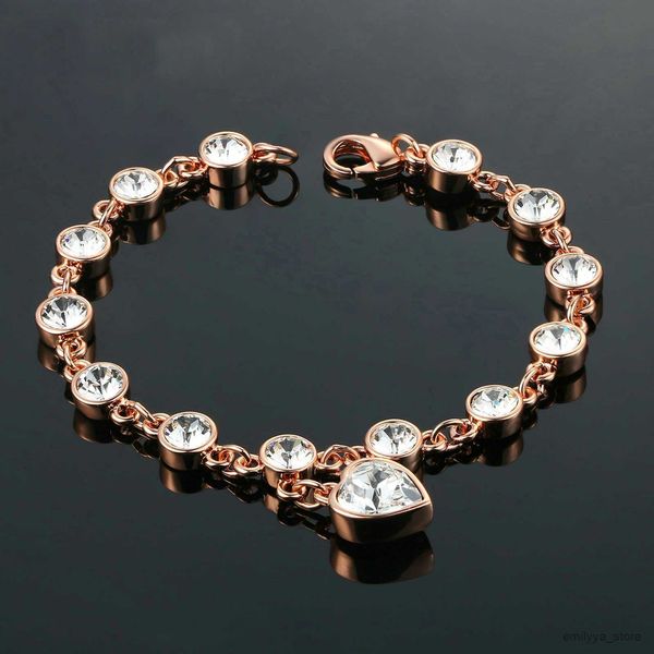 

charm bracelets heart rose gold color bracelet jewelry, Golden;silver