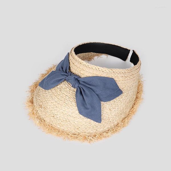 

wide brim hats summer hat straw women cap visor empty upf 50 sun protection beach accessory sports running golf yoga outdoors, Blue;gray