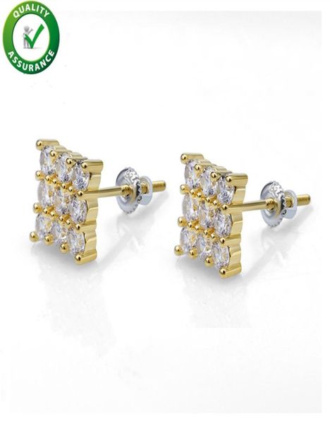 

designer earrings hip hop jewelry mens stick luxury cubic zirconia diamond stud earings gold silver pandora style charms men women6087500, Golden