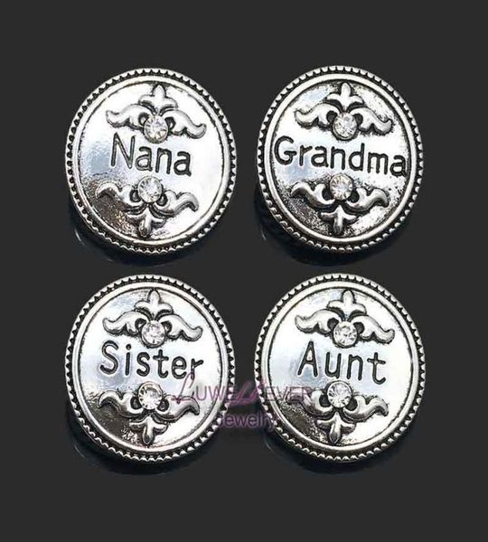 

w283 nana flowers 18mm 20mm rhinestone metal button for snap button bracelet necklace jewelry for women silver jewelr9415771