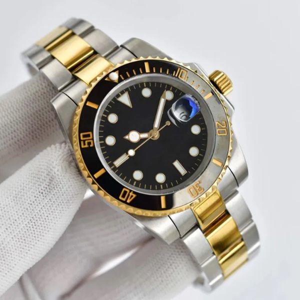 

green dial mens watch diving 40mm automatic machine 904l stainless steel sapphire mirror luminous waterproof montre de luxe watches auto dat, Slivery;brown